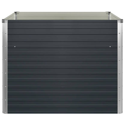 vidaXL Raised Garden Bed Anthracite 100x100x77 cm Galvanised Steel