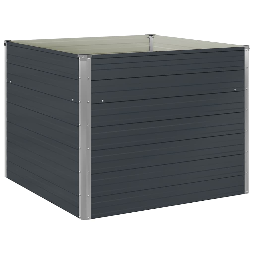vidaXL Raised Garden Bed Anthracite 100x100x77 cm Galvanised Steel