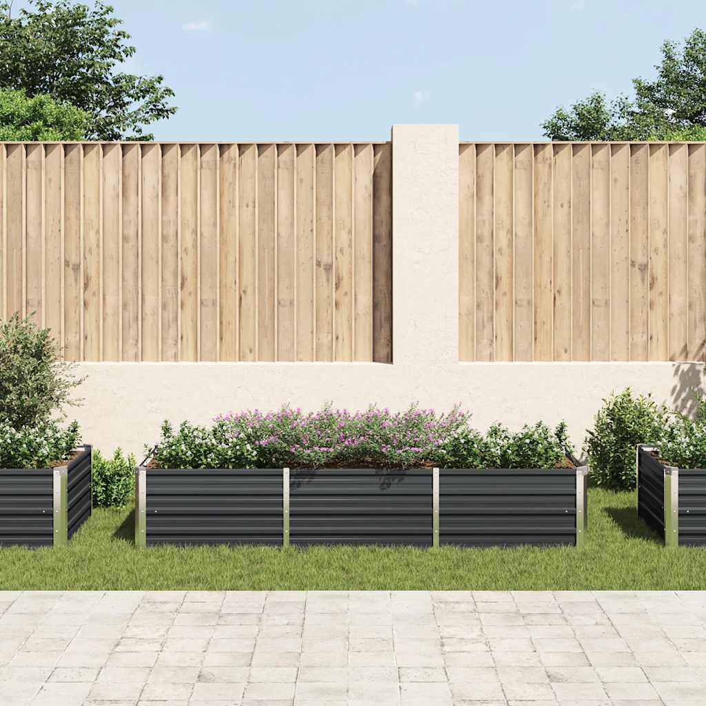 vidaXL Garden Raised Bed Anthracite 240x80x45 cm Galvanised Steel