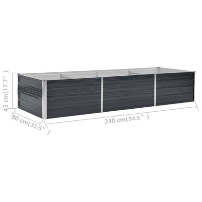 vidaXL Garden Raised Bed Anthracite 240x80x45 cm Galvanised Steel