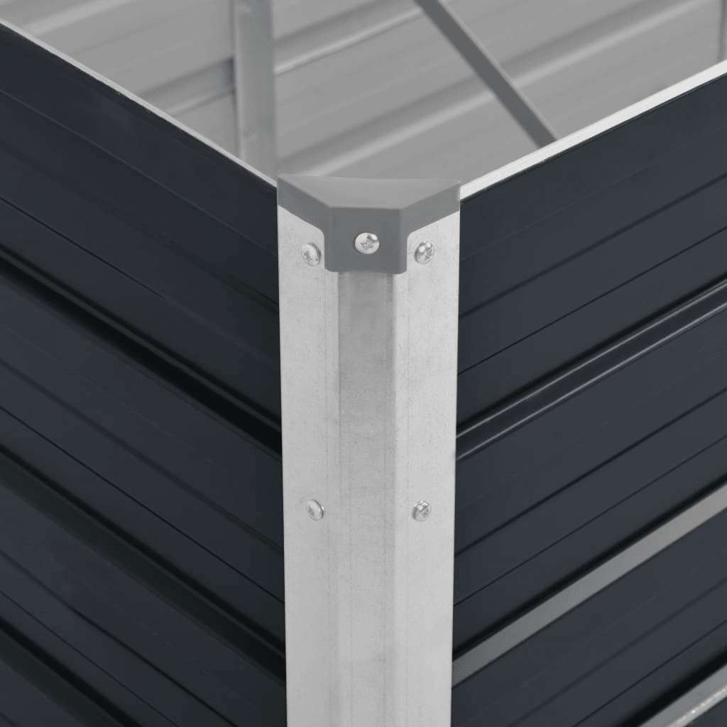 vidaXL Garden Raised Bed Anthracite 320x80x45 cm Galvanised Steel