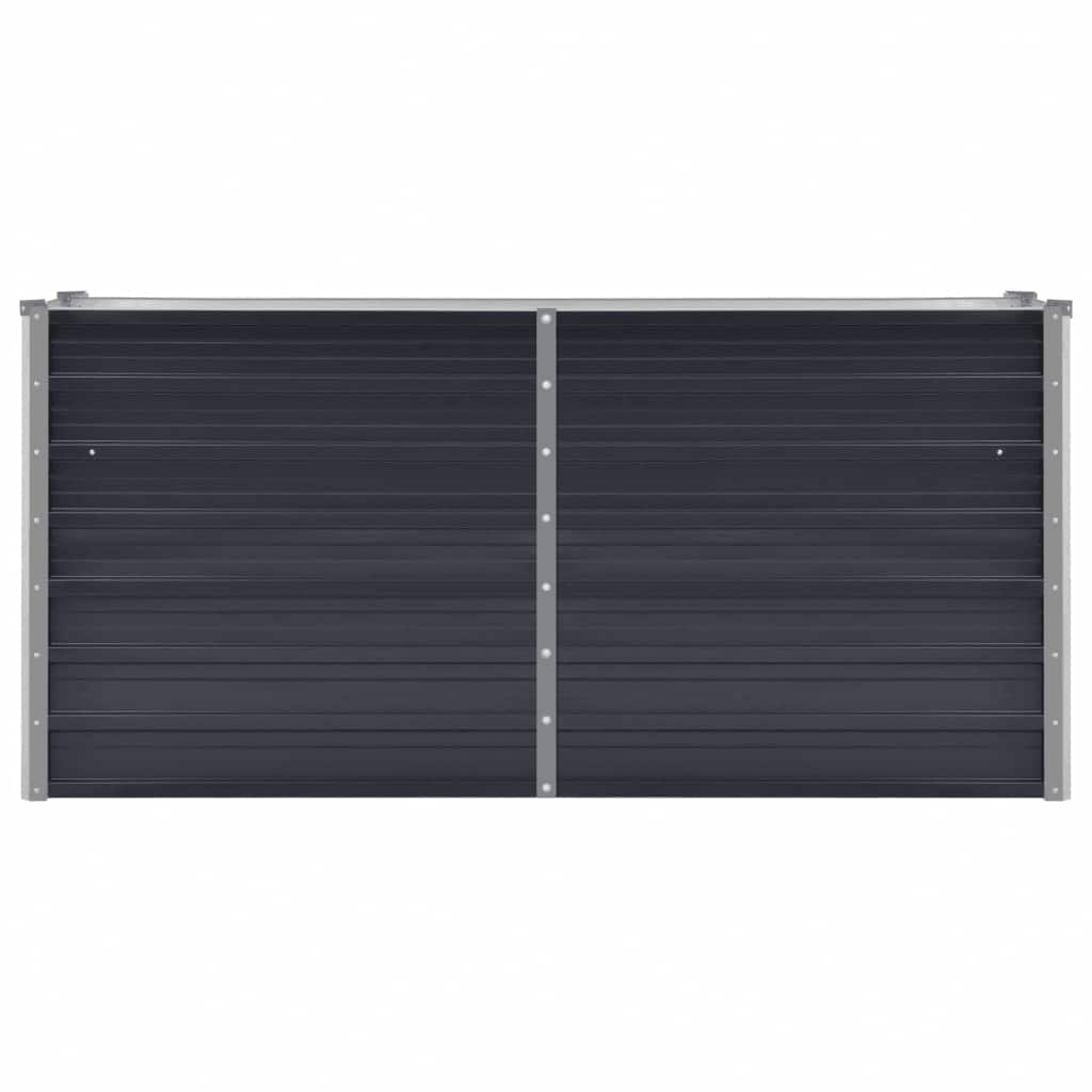 vidaXL Garden Raised Bed Anthracite 160x40x77 cm Galvanised Steel