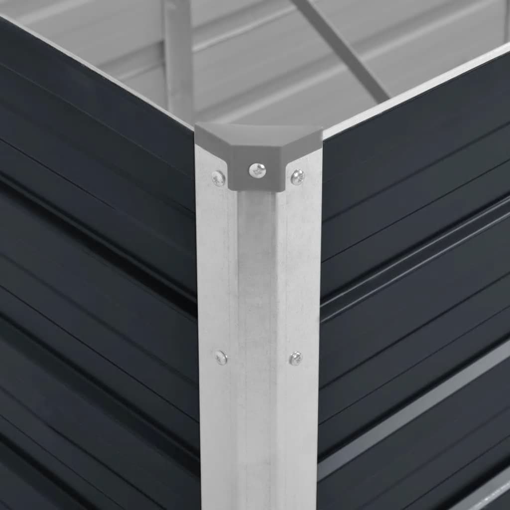 vidaXL Garden Raised Bed Anthracite 160x40x77 cm Galvanised Steel