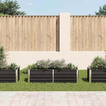 vidaXL Garden Raised Bed Anthracite 160x40x45 cm Galvanised Steel