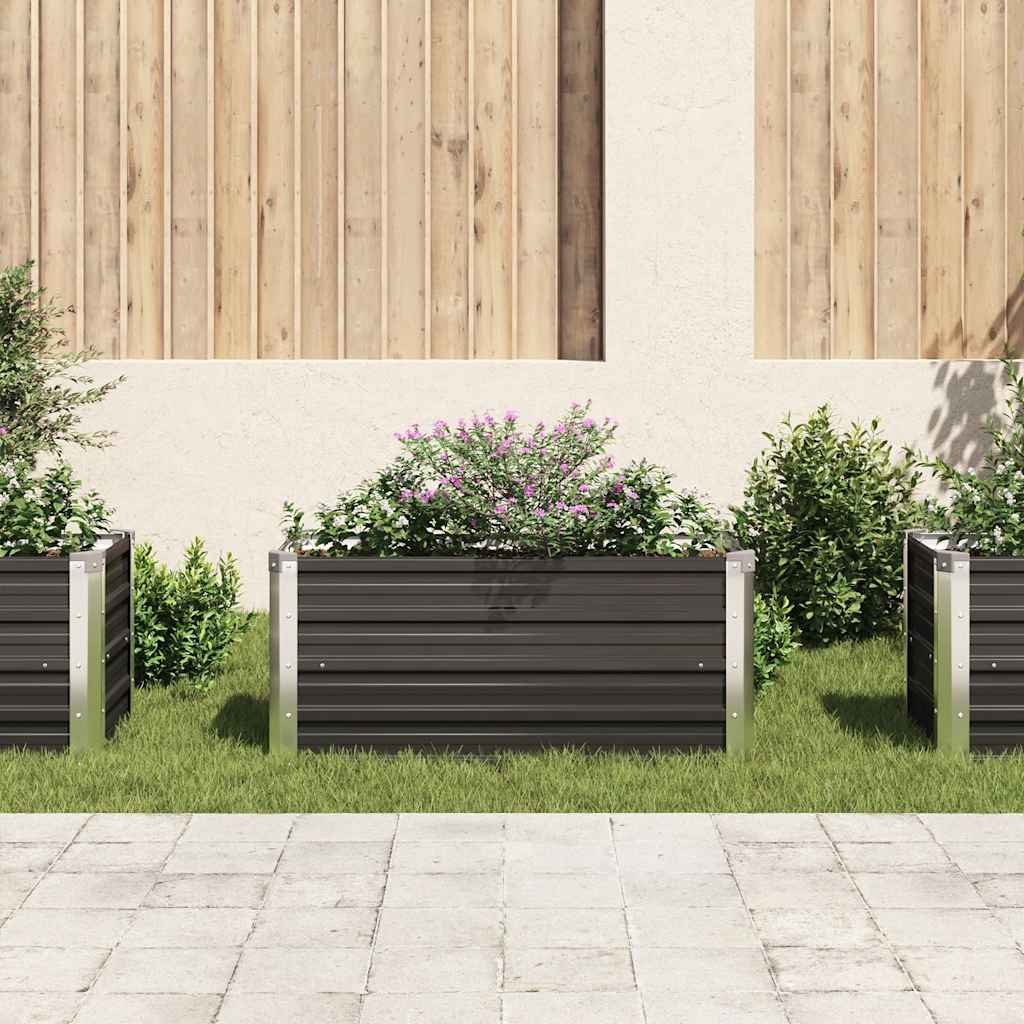 vidaXL Garden Raised Bed Anthracite 100x40x45 cm Galvanised Steel