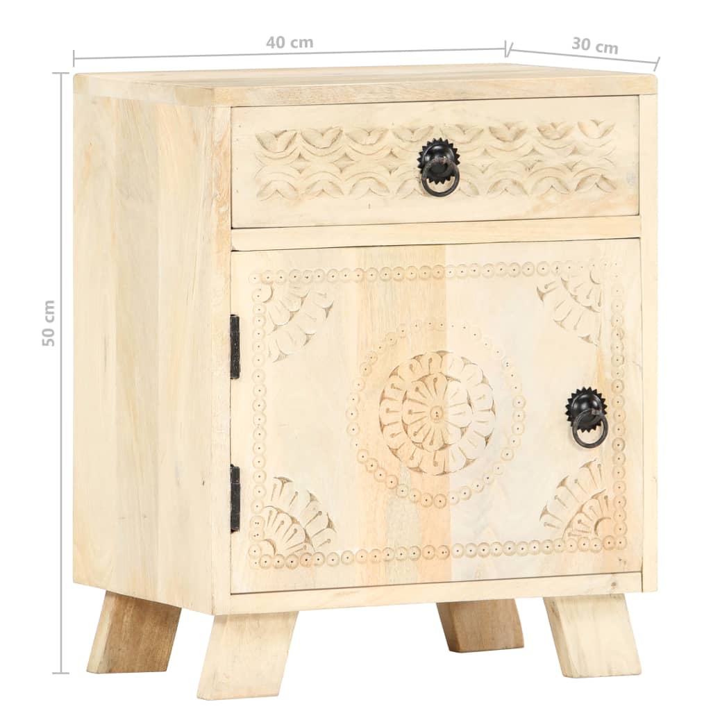 vidaXL Bedside Cabinet 40x30x50 cm Solid Mango Wood