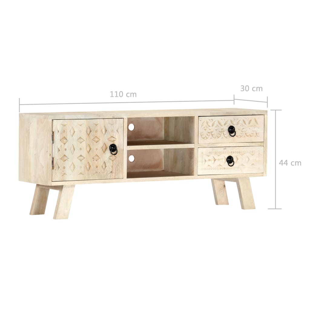 vidaXL TV Cabinet 110x30x44 cm Solid Mango Wood