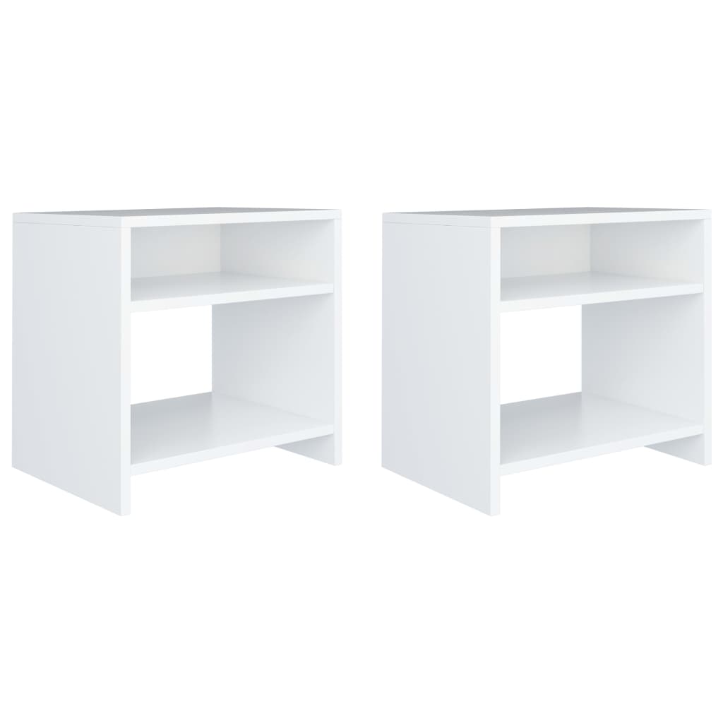 vidaXL Bedside Cabinet | Set of 2 | White | Engineered wood | Small