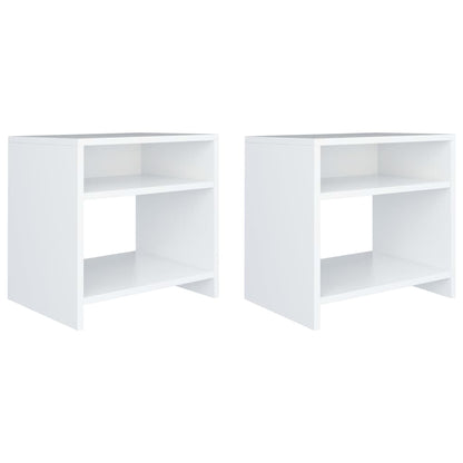 vidaXL Bedside Cabinet | Set of 2 | White | Engineered wood | Small