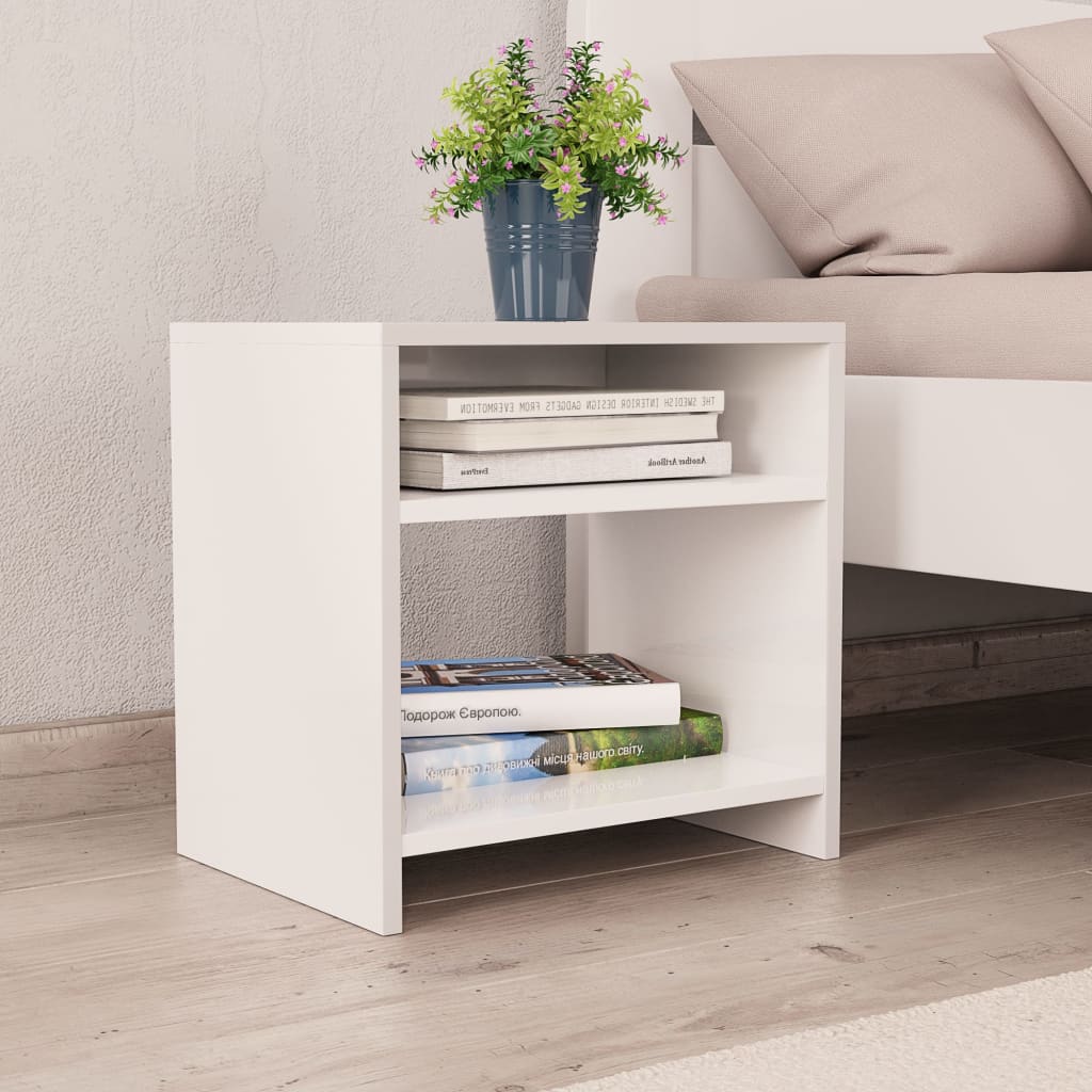 vidaXL Bedside Cabinet | Set of 2 | White | Engineered wood | Small