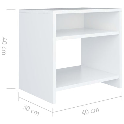 vidaXL Bedside Cabinet | Set of 2 | White | Engineered wood | Small