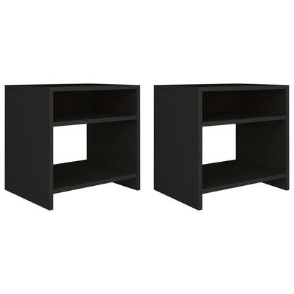 vidaXL Bedside Cabinet | Set of 2 | Black | Engineered wood | Small