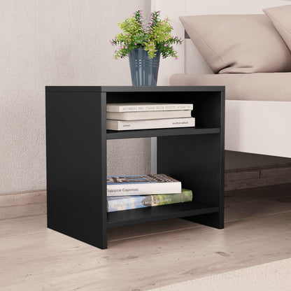 vidaXL Bedside Cabinet | Set of 2 | Black | Engineered wood | Small