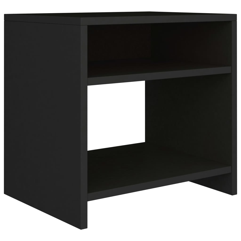 vidaXL Bedside Cabinet | Set of 2 | Black | Engineered wood | Small