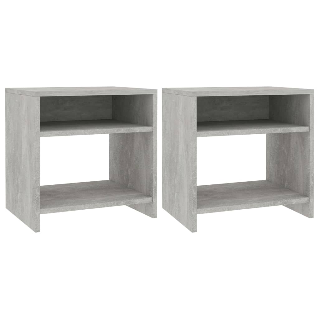 vidaXL Bedside Cabinet | Set of 2 | Concrete Grey | Engineered wood | Standard