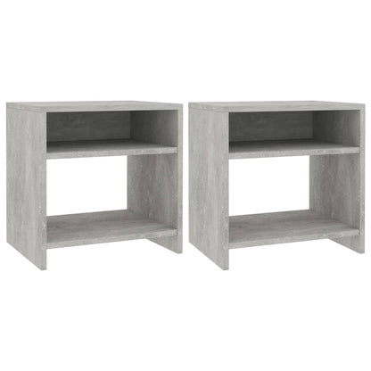 vidaXL Bedside Cabinet | Set of 2 | Concrete Grey | Engineered wood | Standard