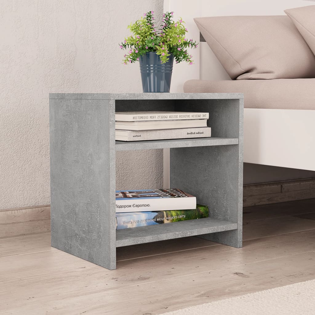 vidaXL Bedside Cabinet | Set of 2 | Concrete Grey | Engineered wood | Standard