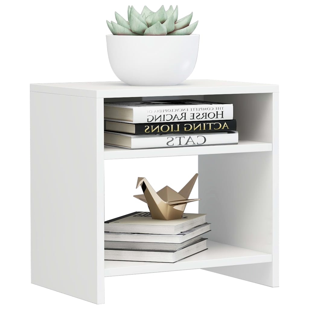 vidaXL Bedside Cabinet | Set of 2 | High gloss white | Engineered wood