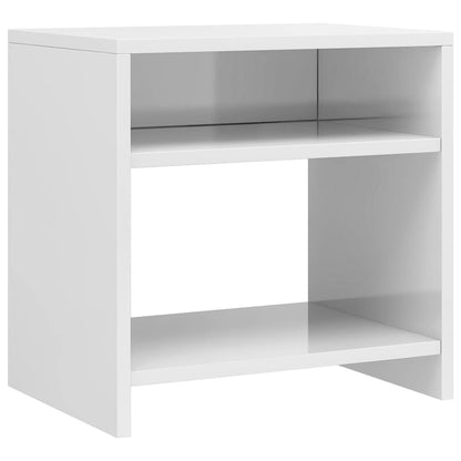 vidaXL Bedside Cabinet | Set of 2 | High gloss white | Engineered wood