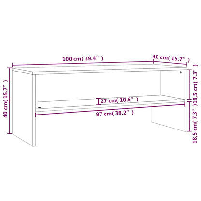 800046 vidaXL TV Cabinet Black 100x40x40 cm Engineered Wood