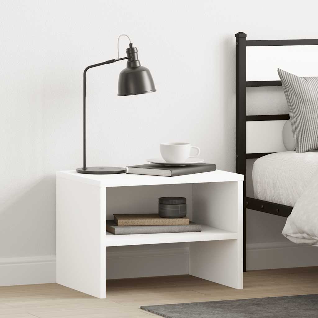 vidaXL Bedside Cabinet | White | Engineered wood | Compact | Bedside Cabinet