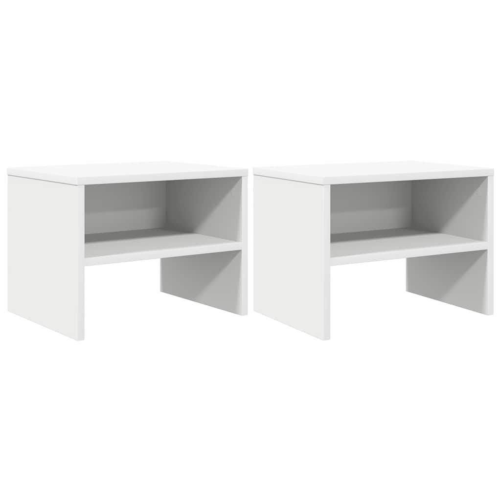 vidaXL Bedside Cabinet |  Set of 2 | White | Engineered wood | Standard