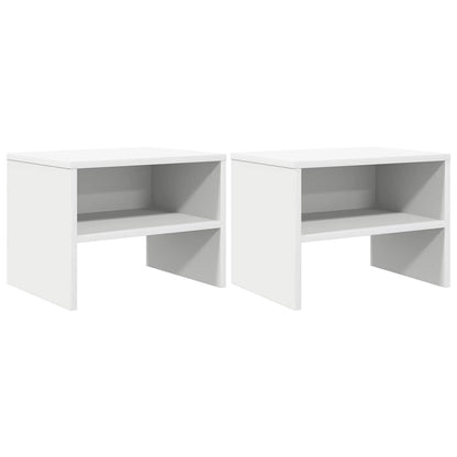 vidaXL Bedside Cabinet |  Set of 2 | White | Engineered wood | Standard