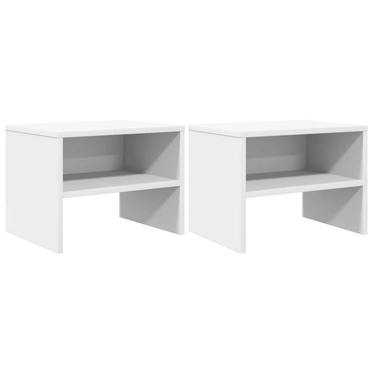 vidaXL Bedside Cabinet |  Set of 2 | White | Engineered wood | Standard