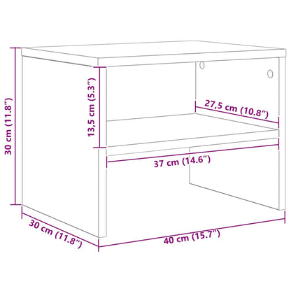 vidaXL Bedside Cabinet |  Set of 2 | White | Engineered wood | Standard