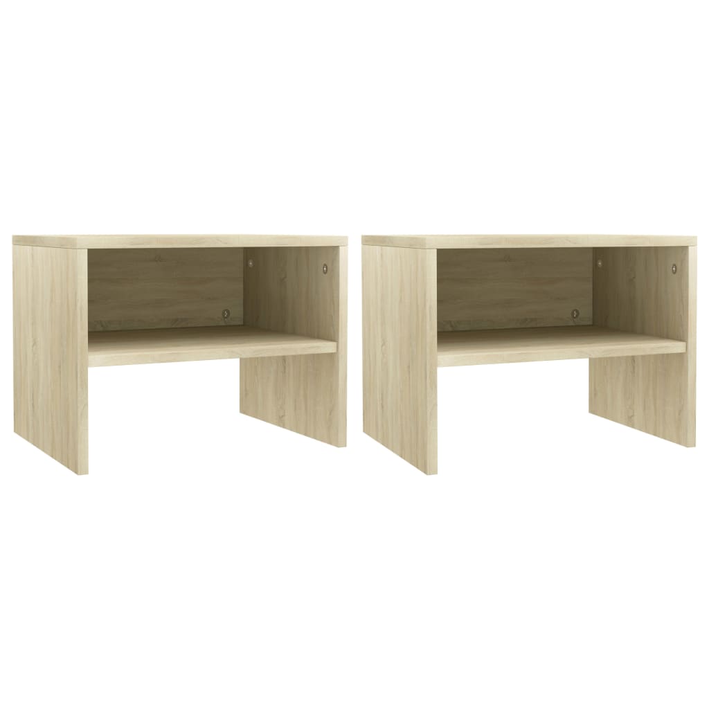vidaXL Bedside Cabinet | Set of 2 | Sonoma oak | Engineered wood | Medium