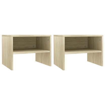 vidaXL Bedside Cabinet | Set of 2 | Sonoma oak | Engineered wood | Medium