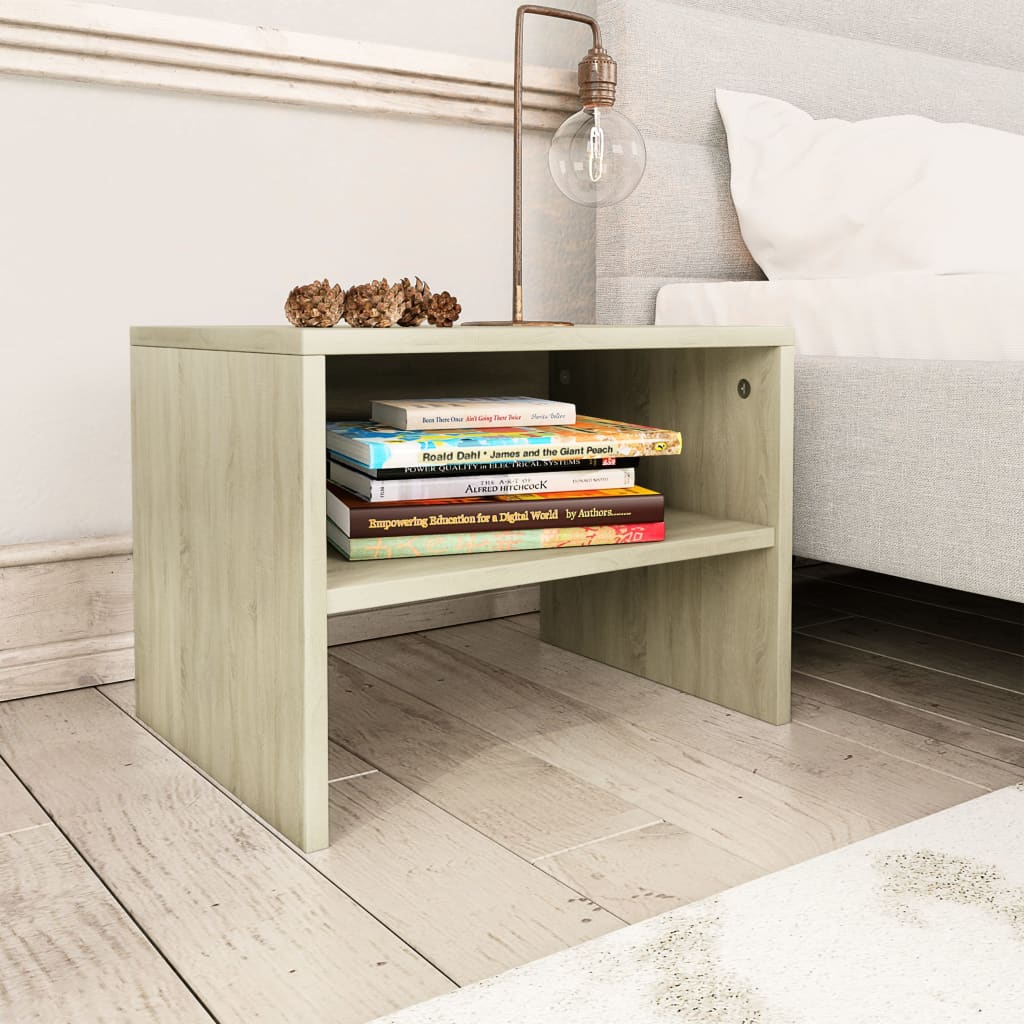 vidaXL Bedside Cabinet | Set of 2 | Sonoma oak | Engineered wood | Medium