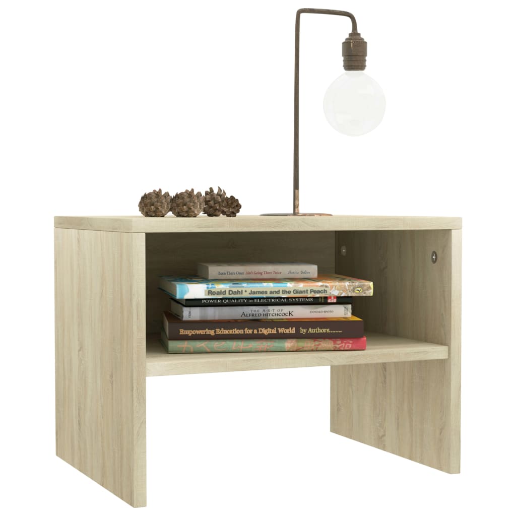vidaXL Bedside Cabinet | Set of 2 | Sonoma oak | Engineered wood | Medium