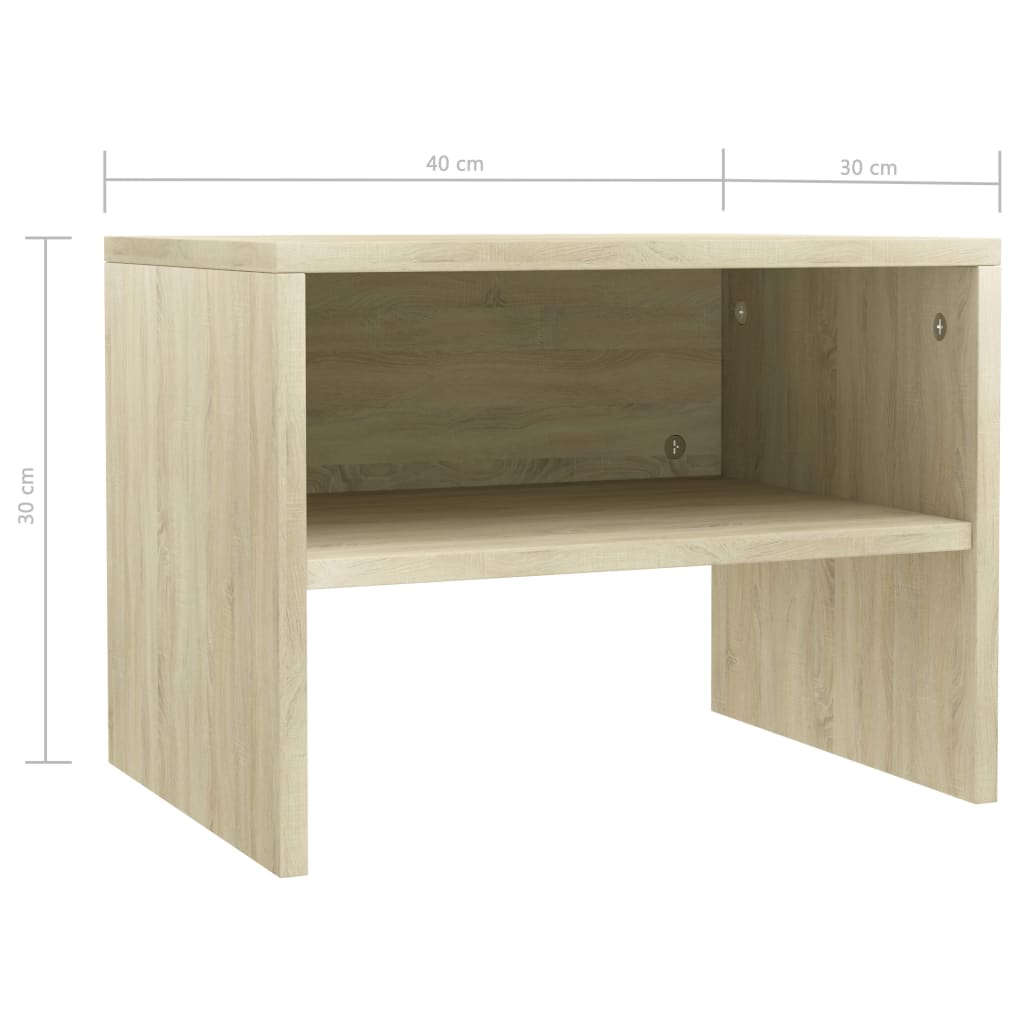 vidaXL Bedside Cabinet | Set of 2 | Sonoma oak | Engineered wood | Medium