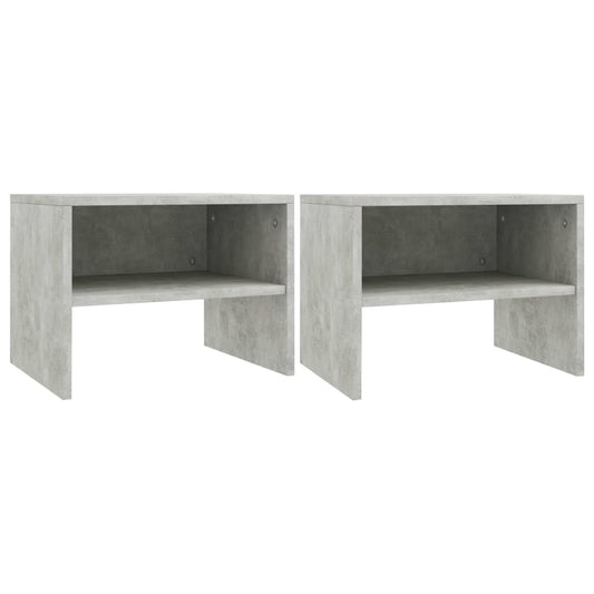 vidaXL Bedside Cabinets 2 pcs Concrete Grey 40x30x30 cm Engineered Wood