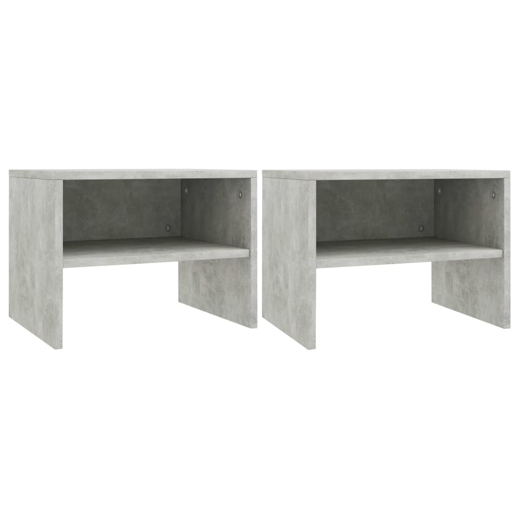 vidaXL Bedside Cabinet |  Set of 2 | Concrete Grey | Engineered wood
