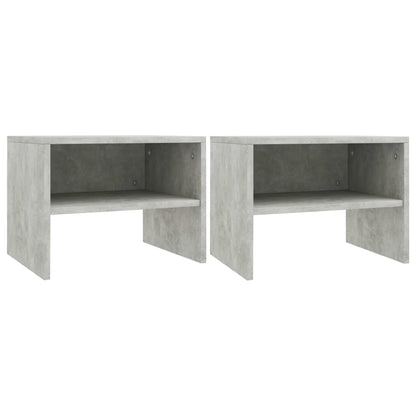 vidaXL Bedside Cabinet |  Set of 2 | Concrete Grey | Engineered wood