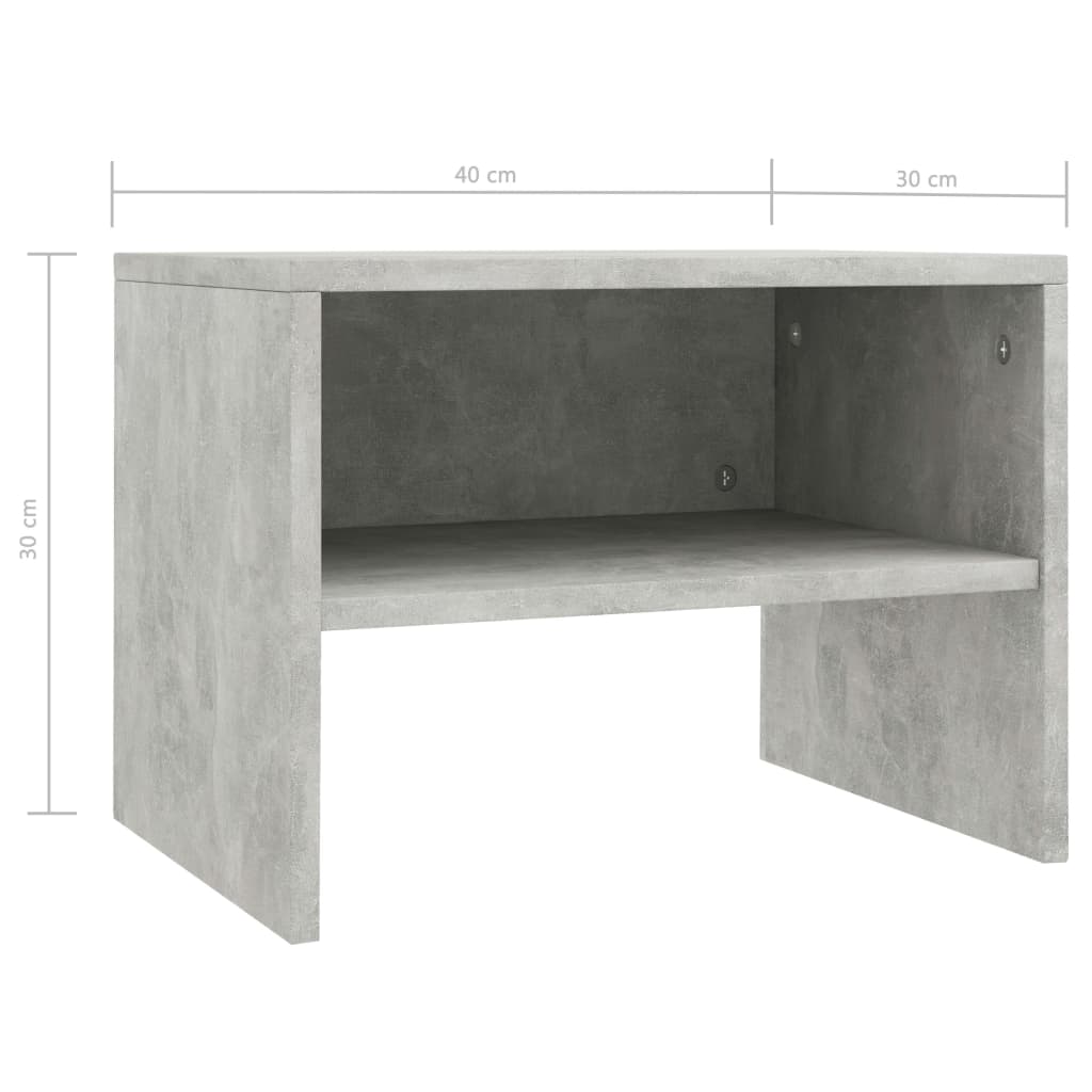vidaXL Bedside Cabinet |  Set of 2 | Concrete Grey | Engineered wood