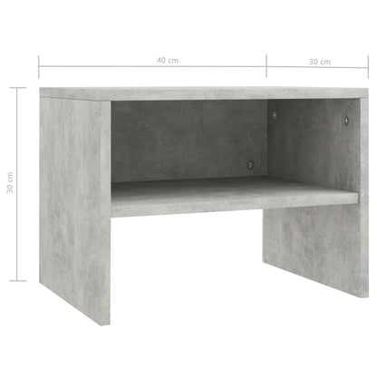 vidaXL Bedside Cabinet |  Set of 2 | Concrete Grey | Engineered wood
