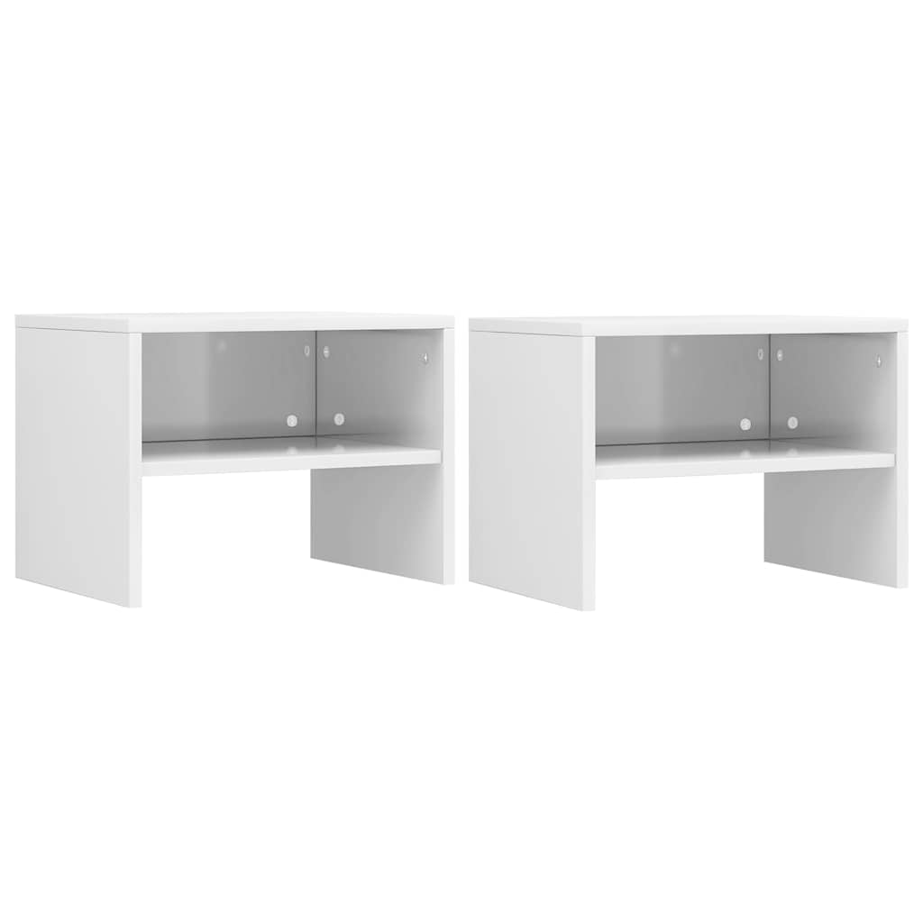 vidaXL Bedside Cabinets 2 pcs High Gloss White 40x30x30 cm