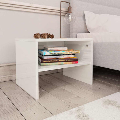 vidaXL Bedside Cabinets 2 pcs High Gloss White 40x30x30 cm