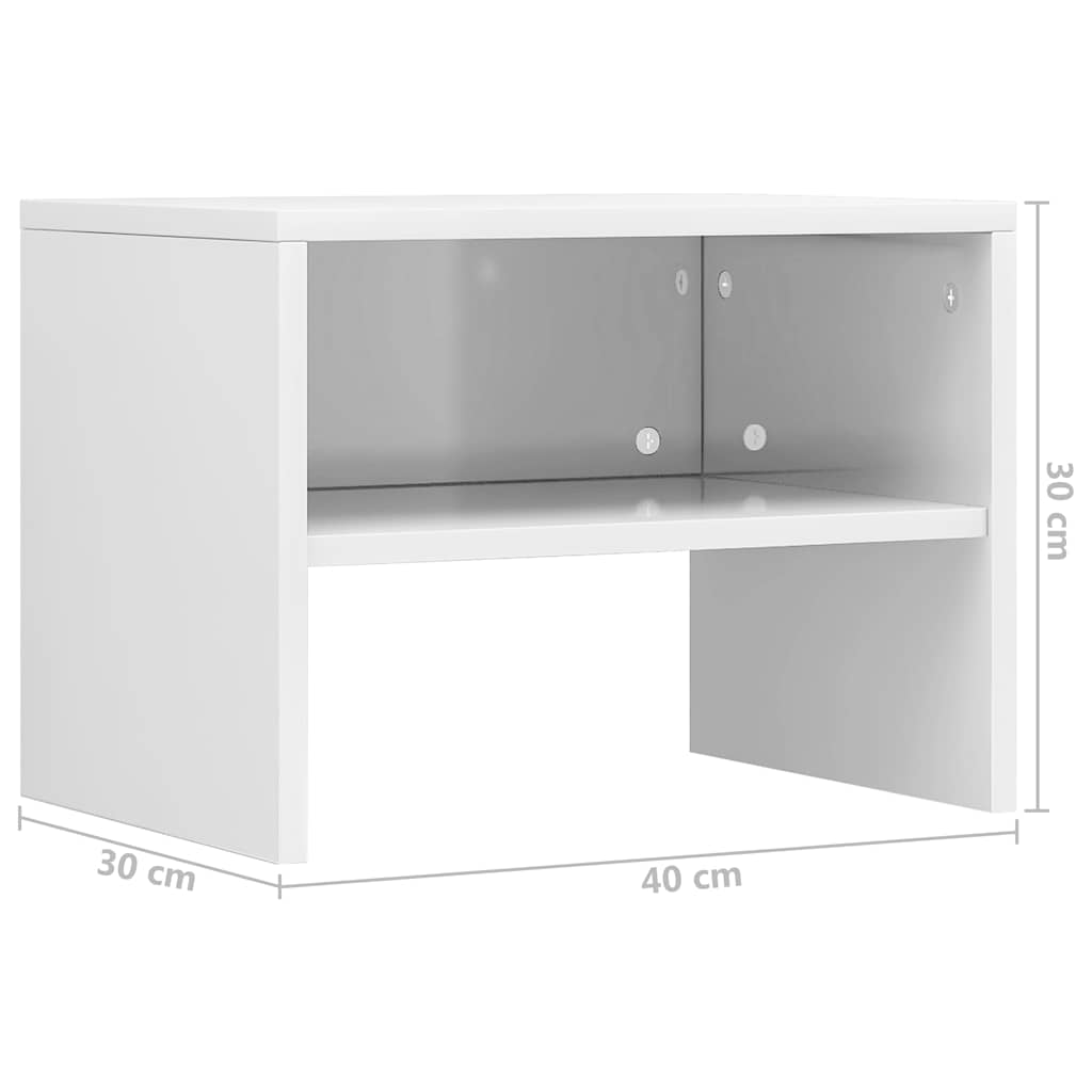 vidaXL Bedside Cabinets 2 pcs High Gloss White 40x30x30 cm
