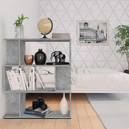 vidaXL Book Cabinet/Room Divider Concrete Grey 80x24x96 cm