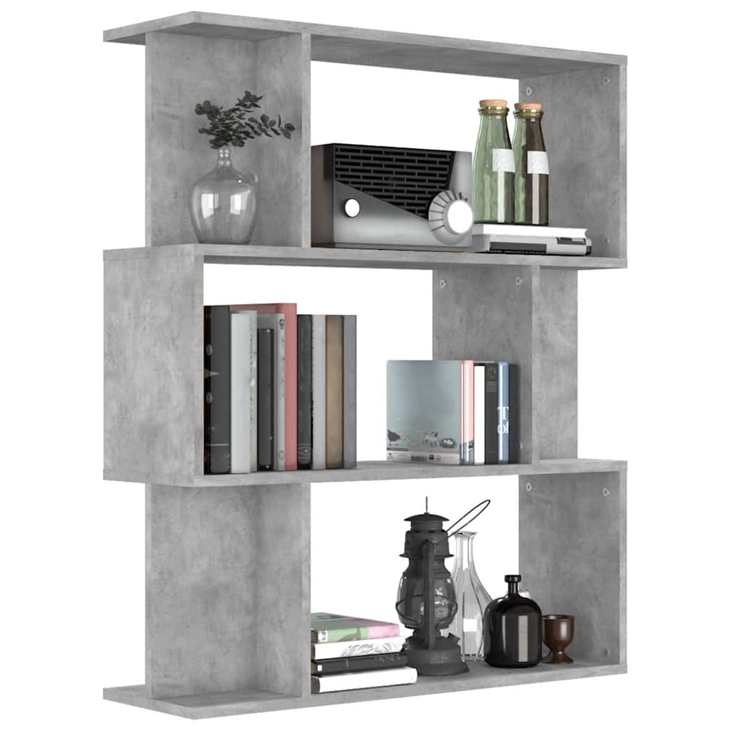 vidaXL Book Cabinet/Room Divider Concrete Grey 80x24x96 cm