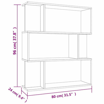 vidaXL Book Cabinet/Room Divider Concrete Grey 80x24x96 cm