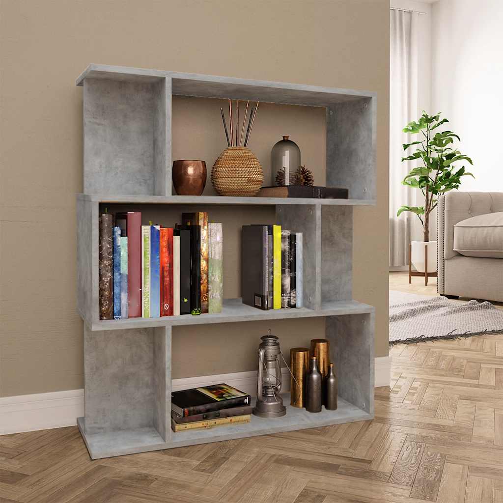 vidaXL Book Cabinet/Room Divider Concrete Grey 80x24x96 cm
