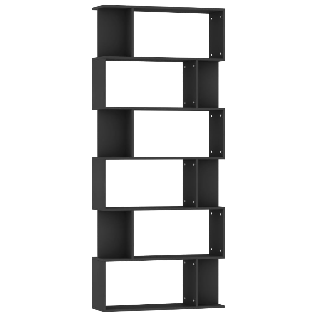 vidaXL Book Cabinet | Black | Engineered wood | 80 x 24 x 192 cm | Book Cabinet