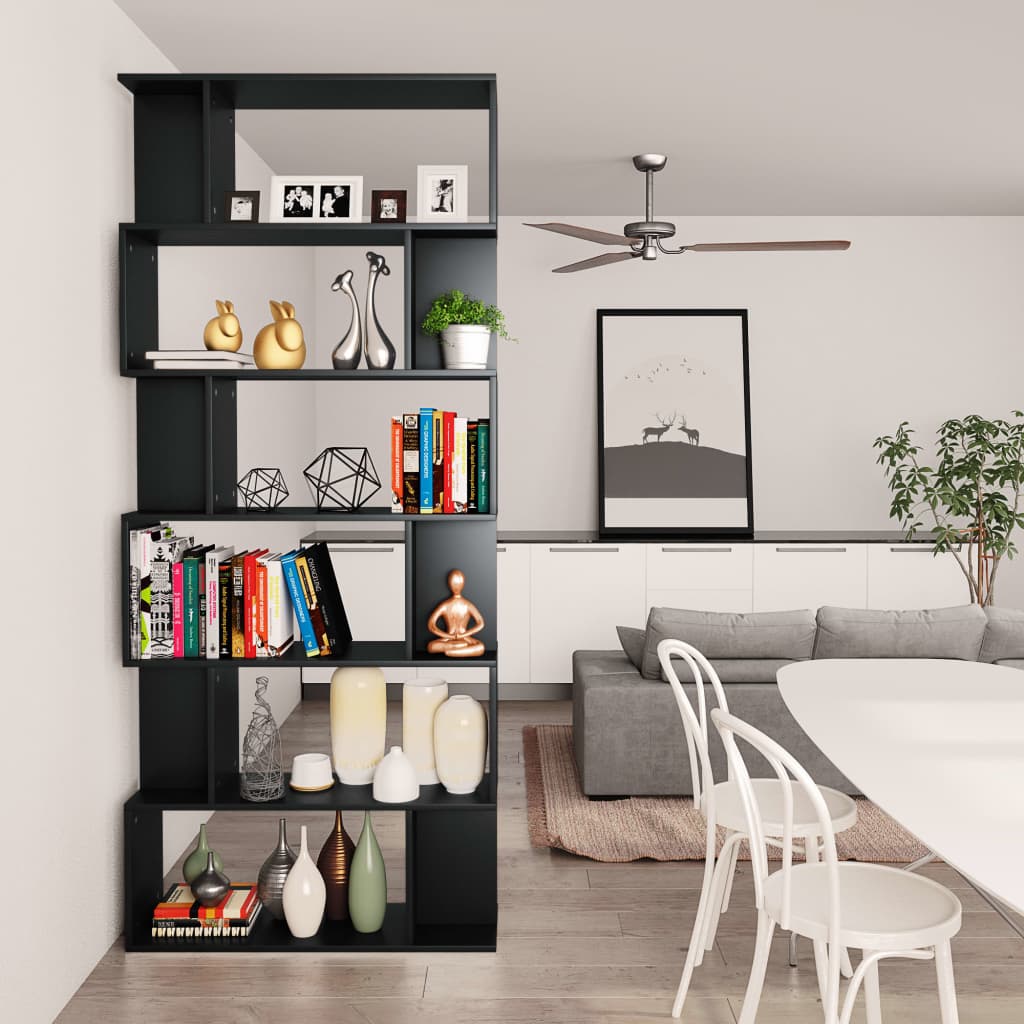 vidaXL Book Cabinet | Black | Engineered wood | 80 x 24 x 192 cm | Book Cabinet