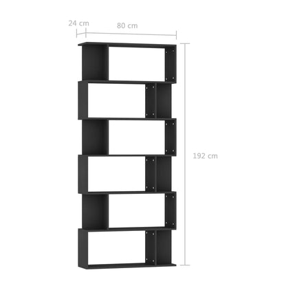 vidaXL Book Cabinet | Black | Engineered wood | 80 x 24 x 192 cm | Book Cabinet