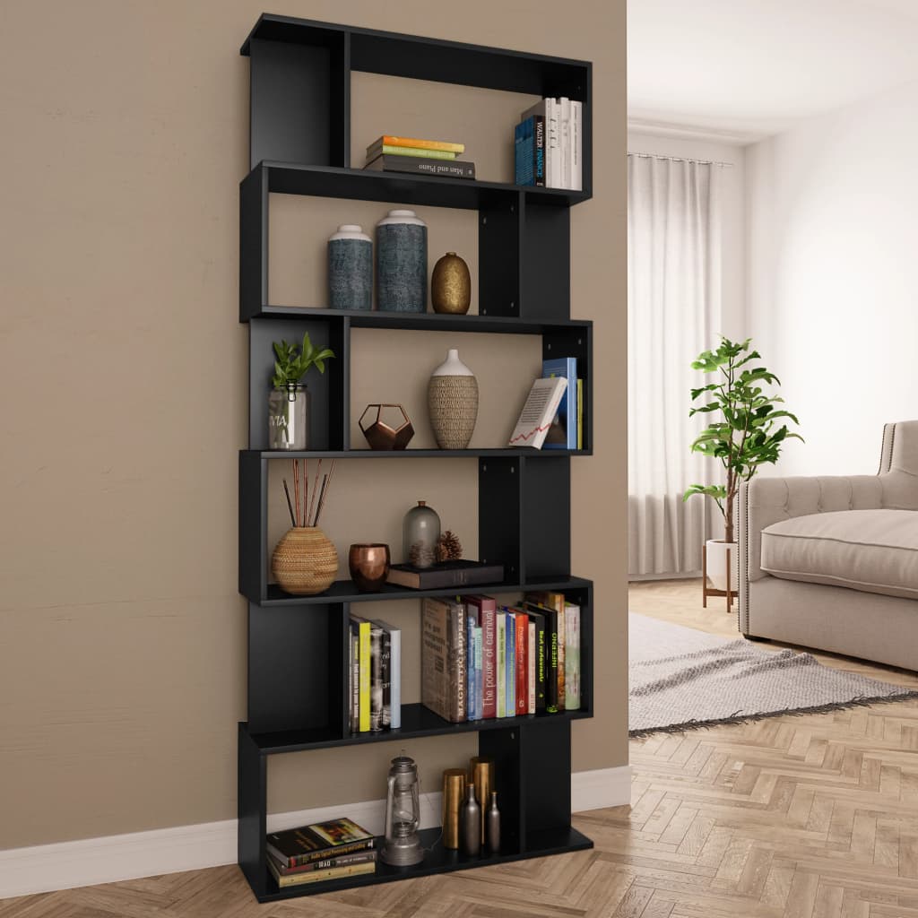 vidaXL Book Cabinet | Black | Engineered wood | 80 x 24 x 192 cm | Book Cabinet
